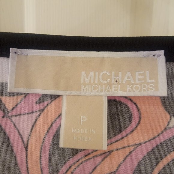 Michael Kors Dress Size 2P Plum Blossom Calabasas Paisley Sheath Jersey Knit - Picture 6 of 8